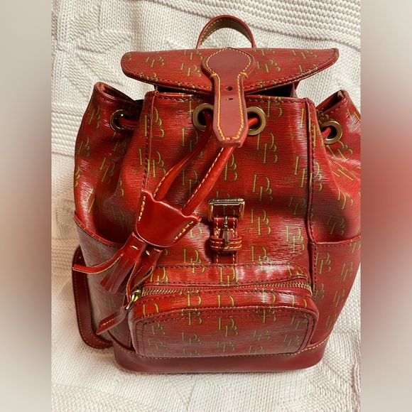 Dooney & Bourke 1975 Red Coated Canvas & Genuine Leather Backpack main image 7